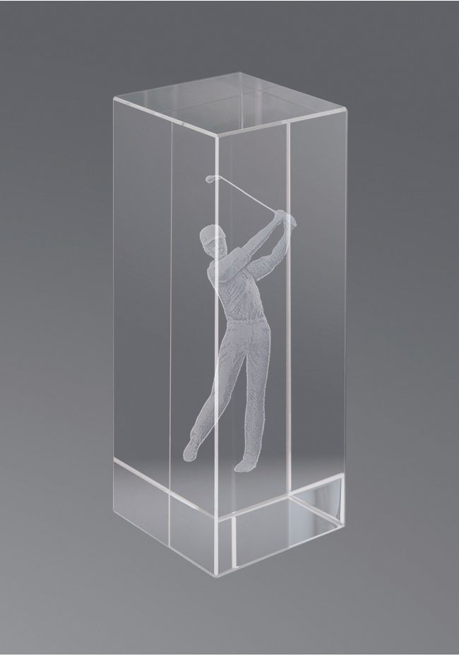 trophée en cristal 3D Golf Player Hommes