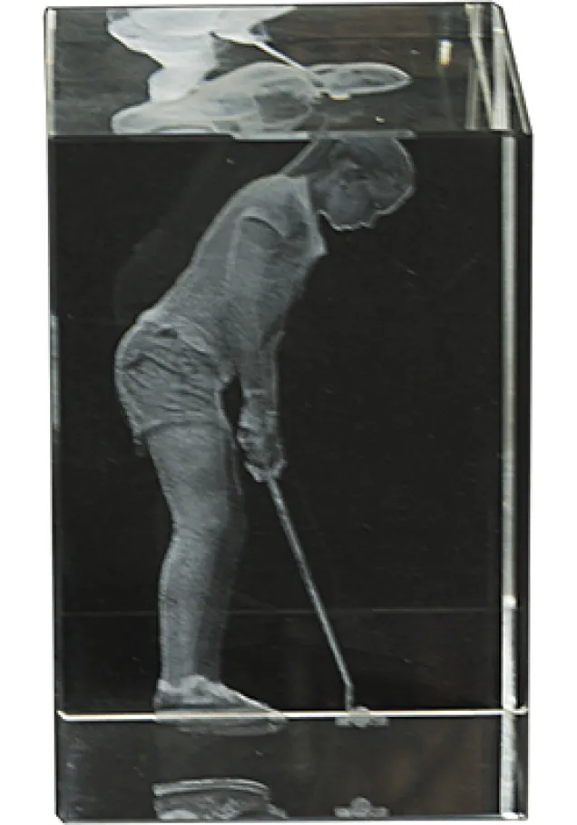 3D-Kristall-Trophäe Weiblicher Golfspieler