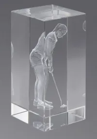 Trofeo cristal 3D Jugador Golf Femenino