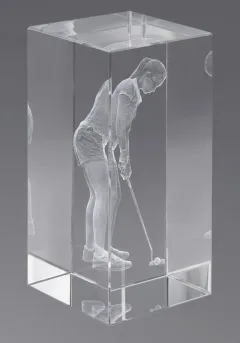 3D crystal trophy Female Golf Player Thumb 3D crystal trophy Female Golf Player Thumb
