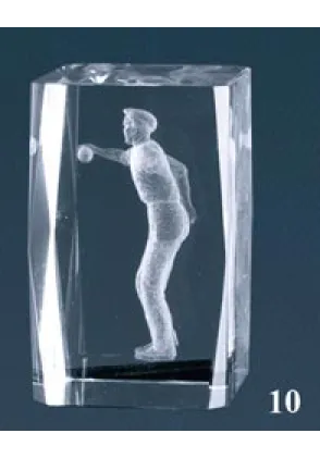 3D-Kristall-Trophäe Pétanque-Spieler