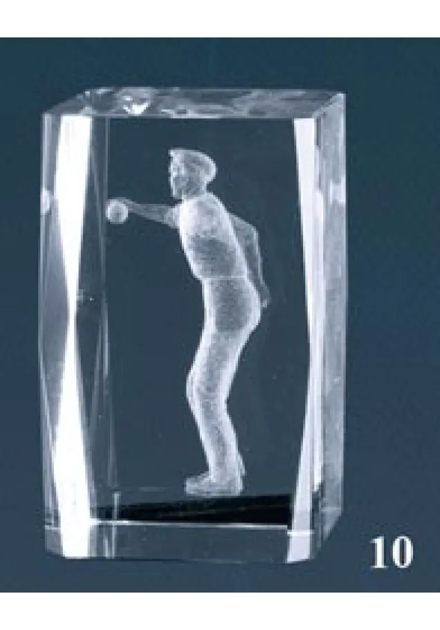 3D-Kristall-Trophäe Pétanque-Spieler