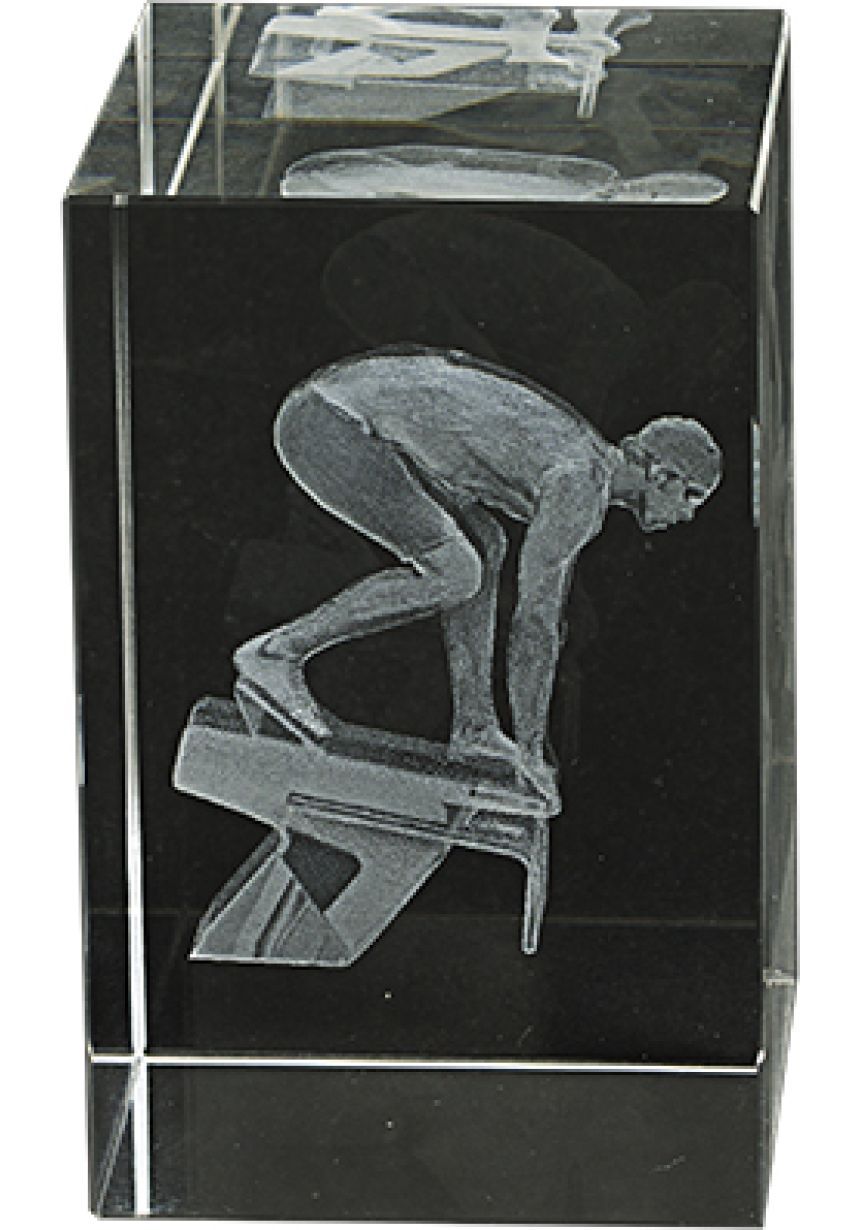 Trofeo cristal en 3D de Natación