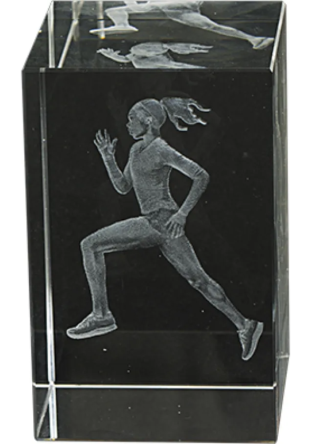 Weibliche Kreuz 3D-Kristall-Trophäe