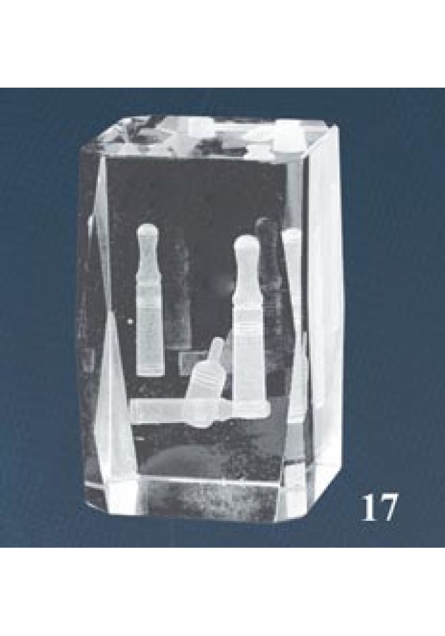 Trofeo cristal 3D Bolos