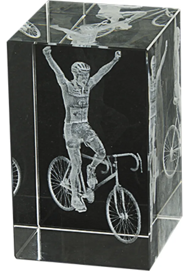 3D-Kristall-Trophäe Radfahren