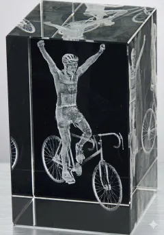 3D cristal Ciclismo troféu Thumb