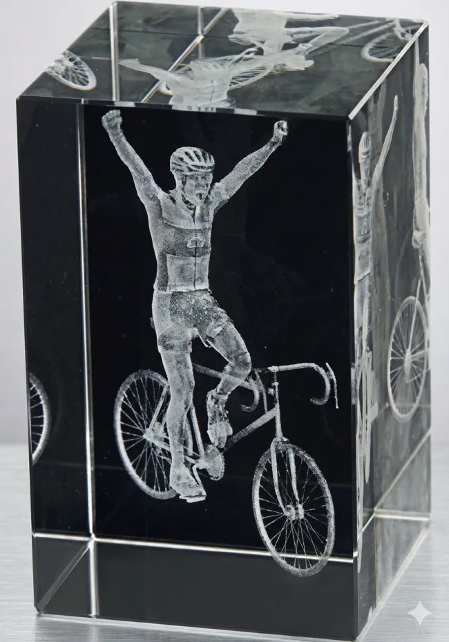 3D cristal Ciclismo troféu