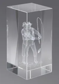 cristal 3D trophée Pêche