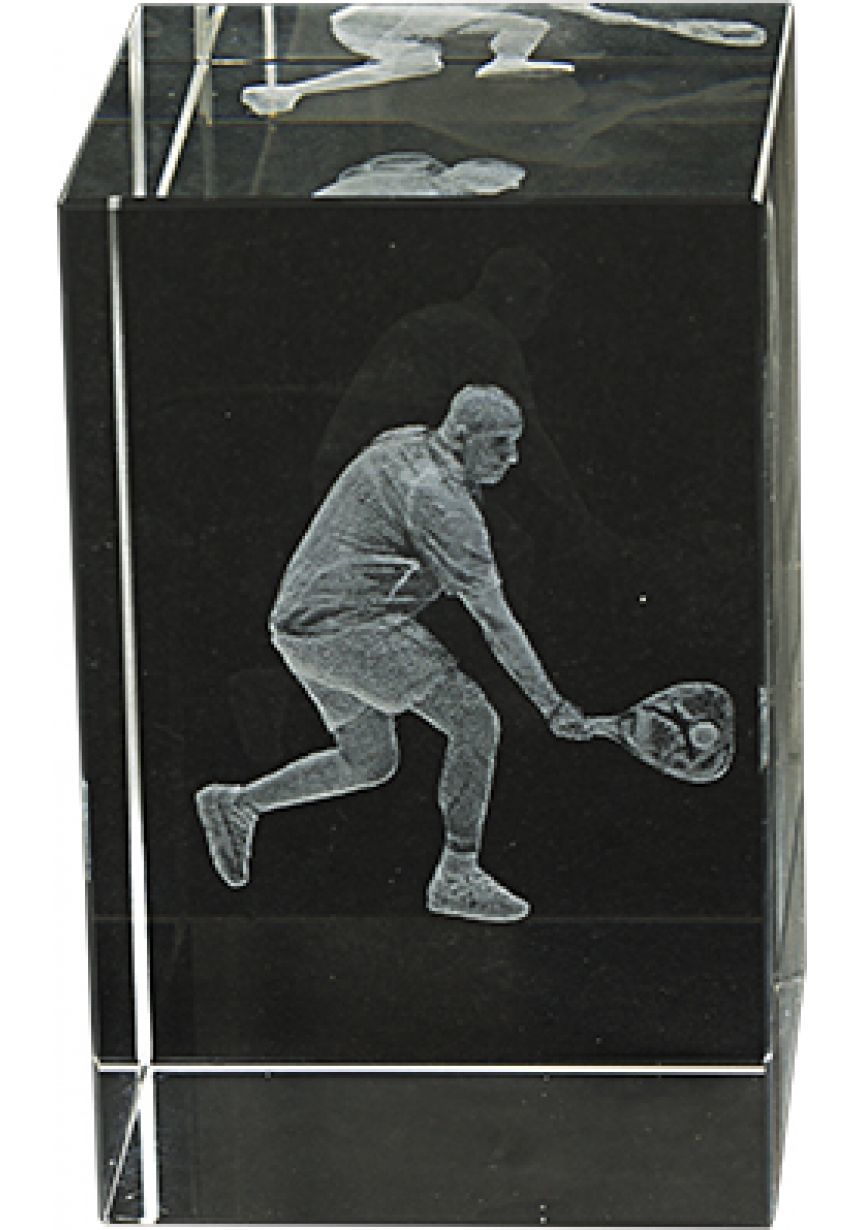 Trofeo cristal 3D Jugador Masculino Pádel