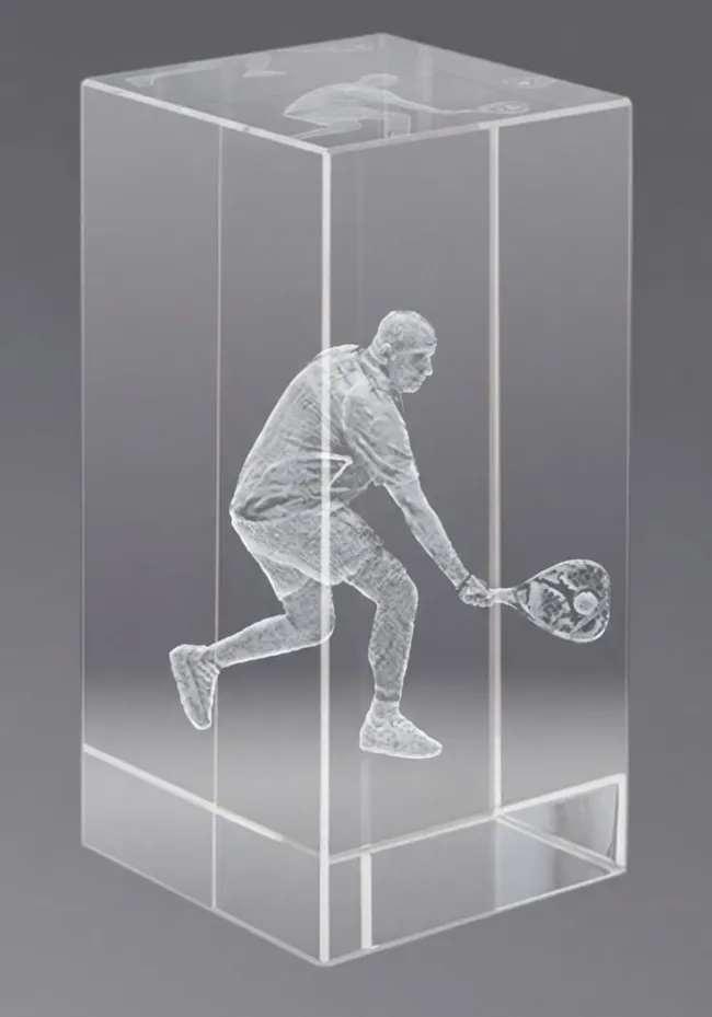 3D crystal trophy Pádel