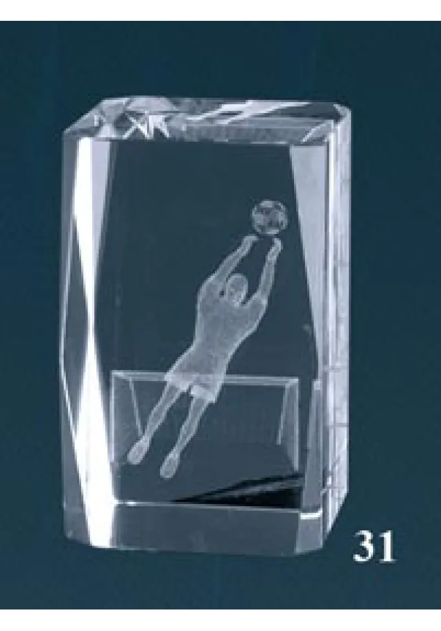 3D-Kristall-Trophäe Torwart