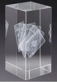 Trofeo cristal 3D Cartas Pker