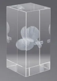 trophée en cristal Ping Pong 3D