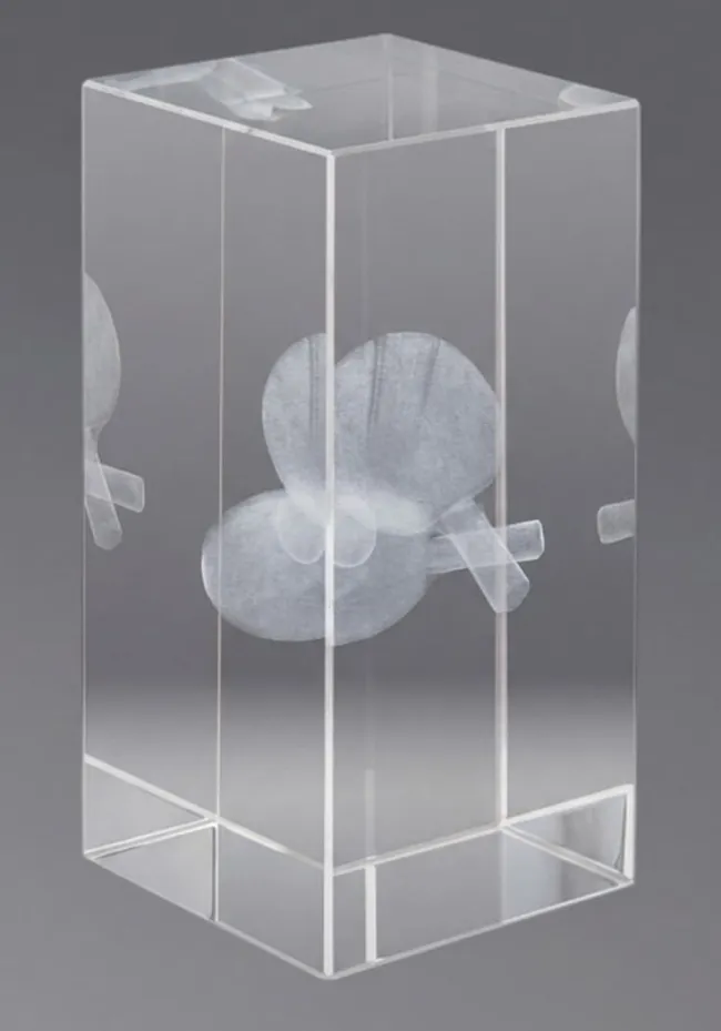 trophée en cristal Ping Pong 3D