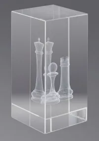 Trofeo cristal 3D Ajedrez