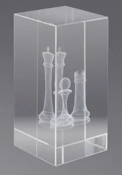 cristallo 3D trofeo di scacchi Thumb