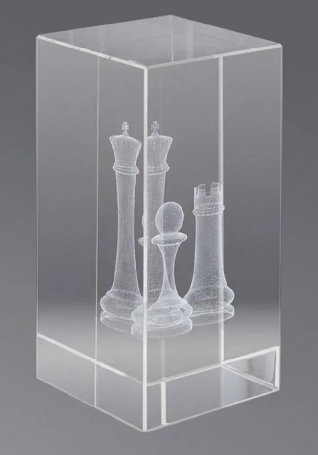 cristallo 3D trofeo di scacchi