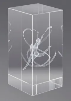 3D Gymnastique cristal trophée Thumb