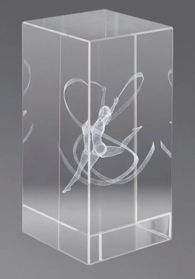 3D Gymnastique cristal trophée