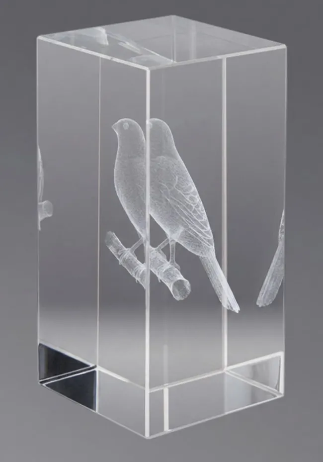 3D crystal trophy Birds
