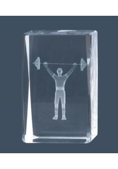 Trofeo cristal 3D Culturismo Thumb