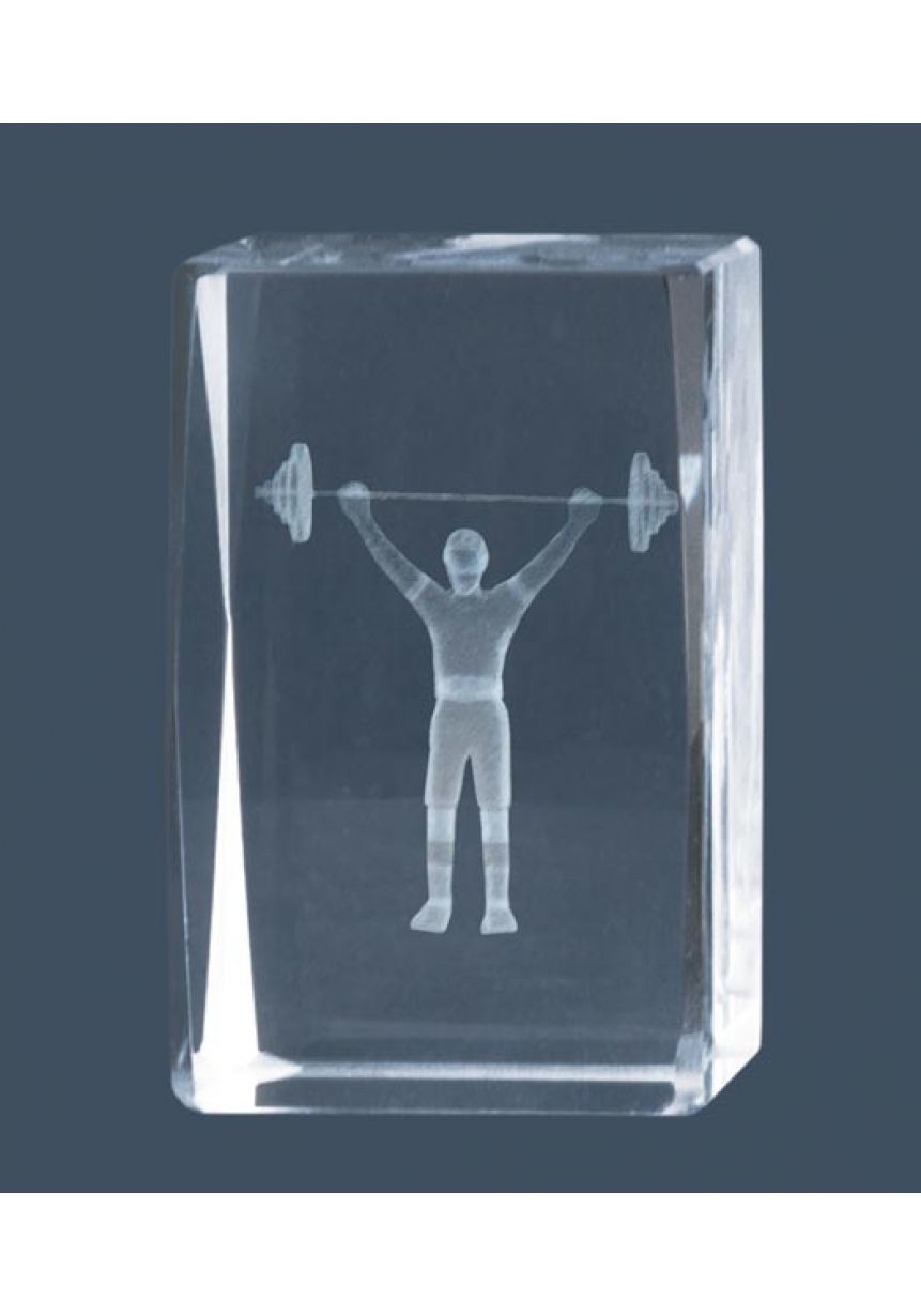 Trofeo cristal 3D Culturismo