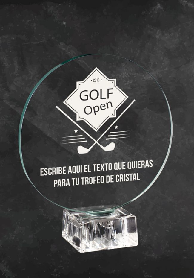 Trofeo de cristal OPEN de Golf