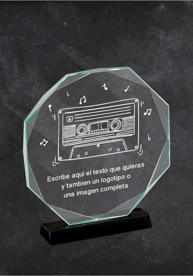 Trofeo en cristal para premios de Música