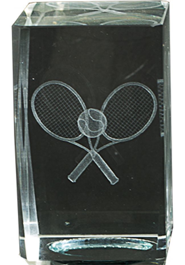 Trofeo cristal 3D Raquetas Tenis