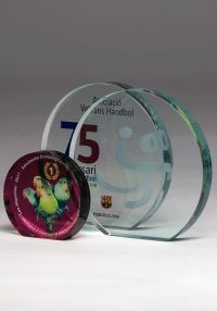 Colore trofeo in vetro circolare