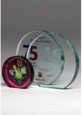 Farbe runde Glastrophäe