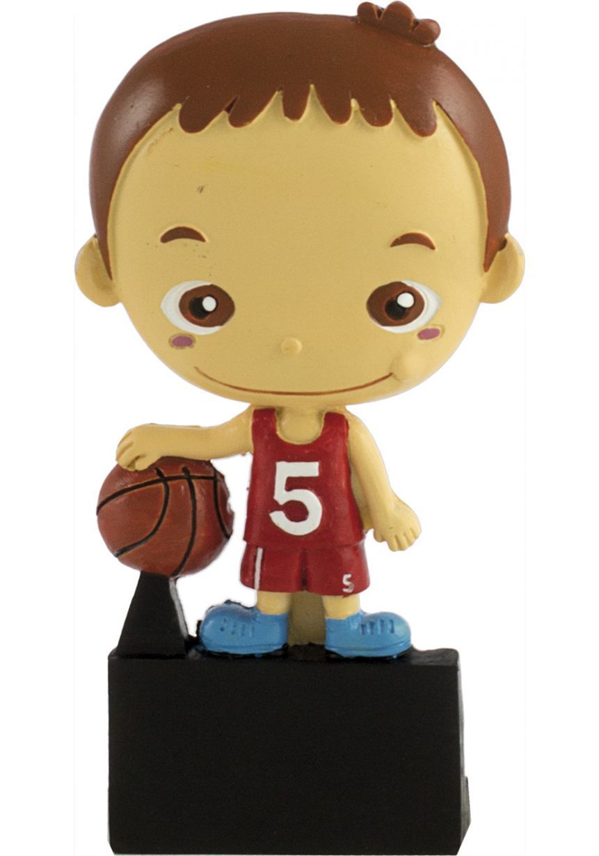 Trofeo deportivo con muñeco baloncesto