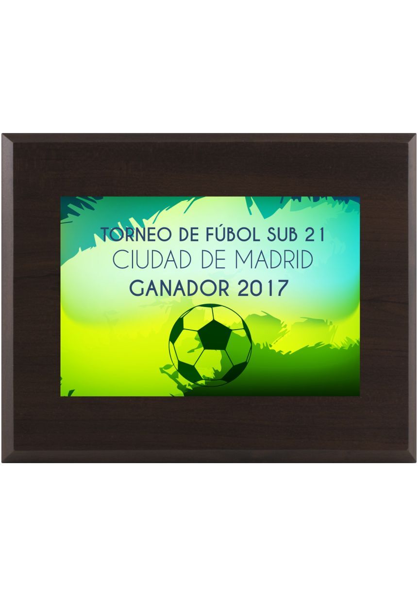 Placa de homenaje a todo color
