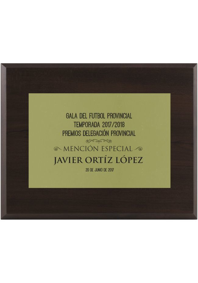 Gold plaque with engraving