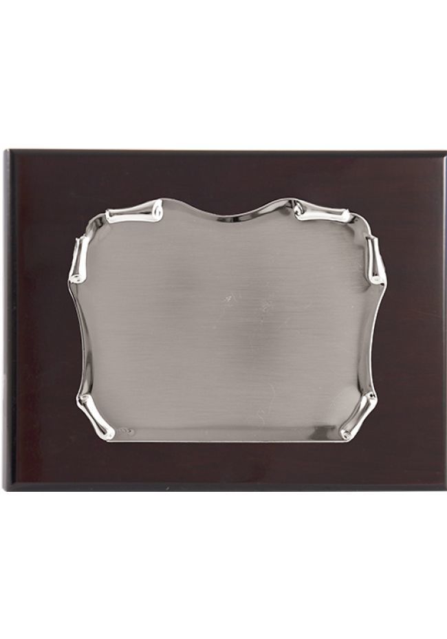 Placa de homenaje Latón baño plata pergamino Placa de homenaje Latón baño plata pergamino