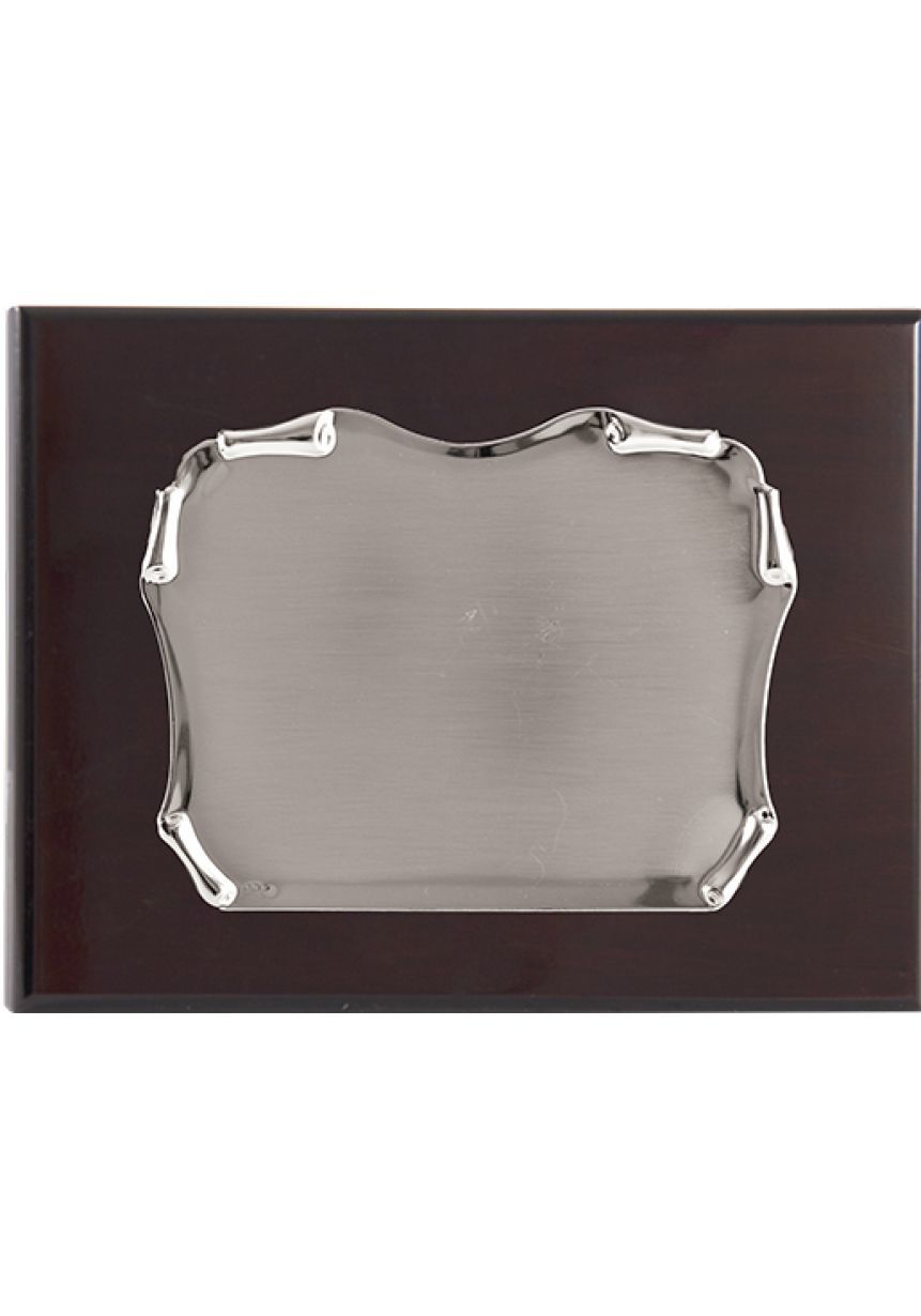 Placa de homenaje Latón baño plata pergamino