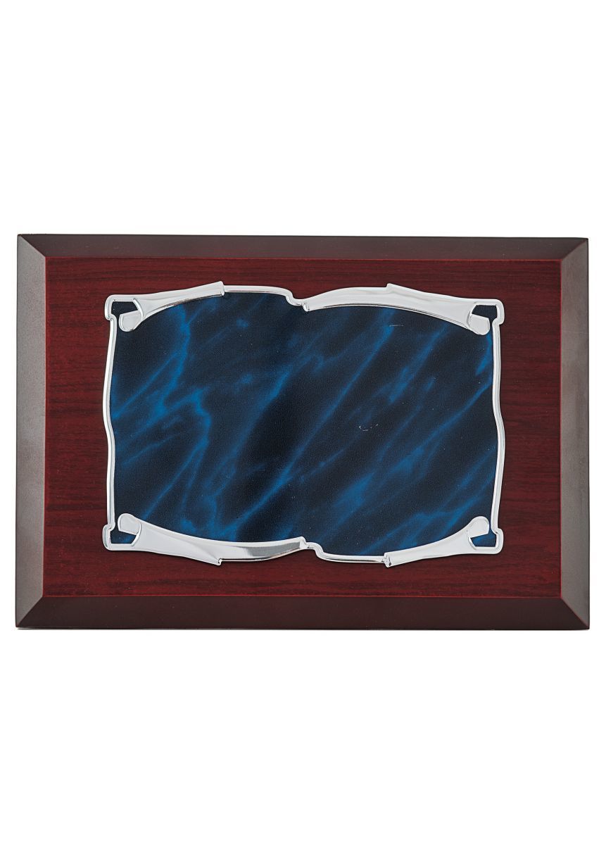 Placa Homenaje pergamino detalle azul