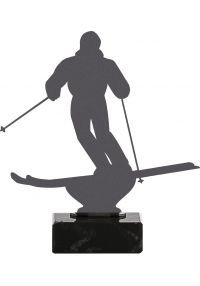 Trophée de ski en métal