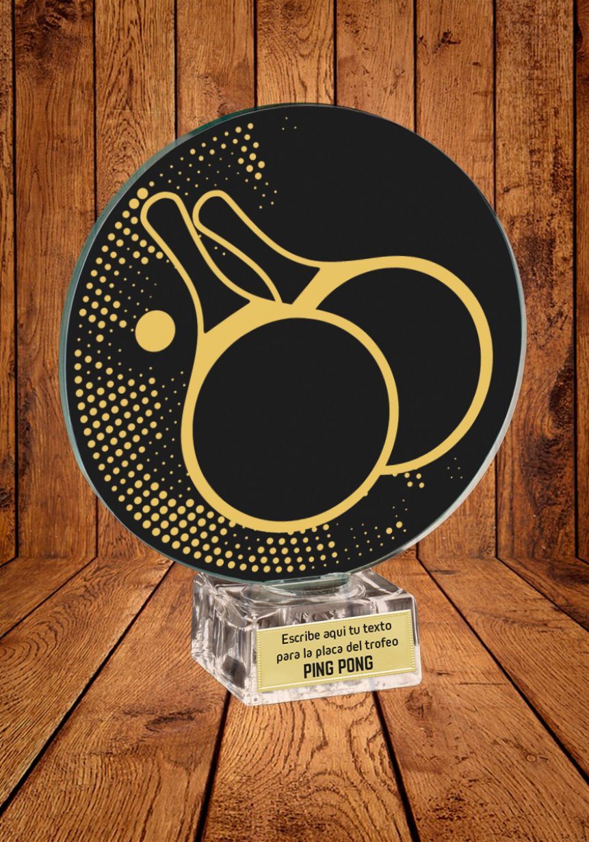 Trofeo de cristal para Ping Pong