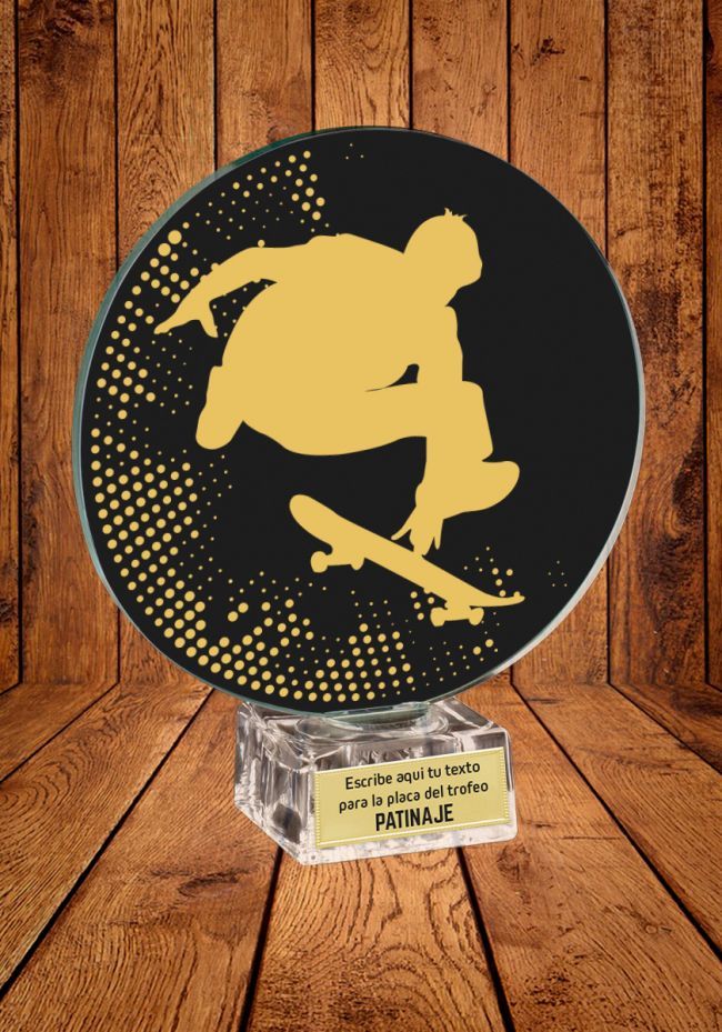 Trofeo de cristal para Skateboarding