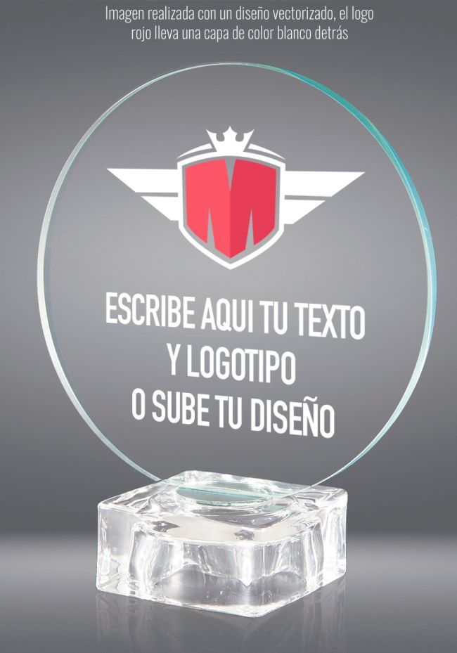 Trofeo de cristal con imagen personalizada