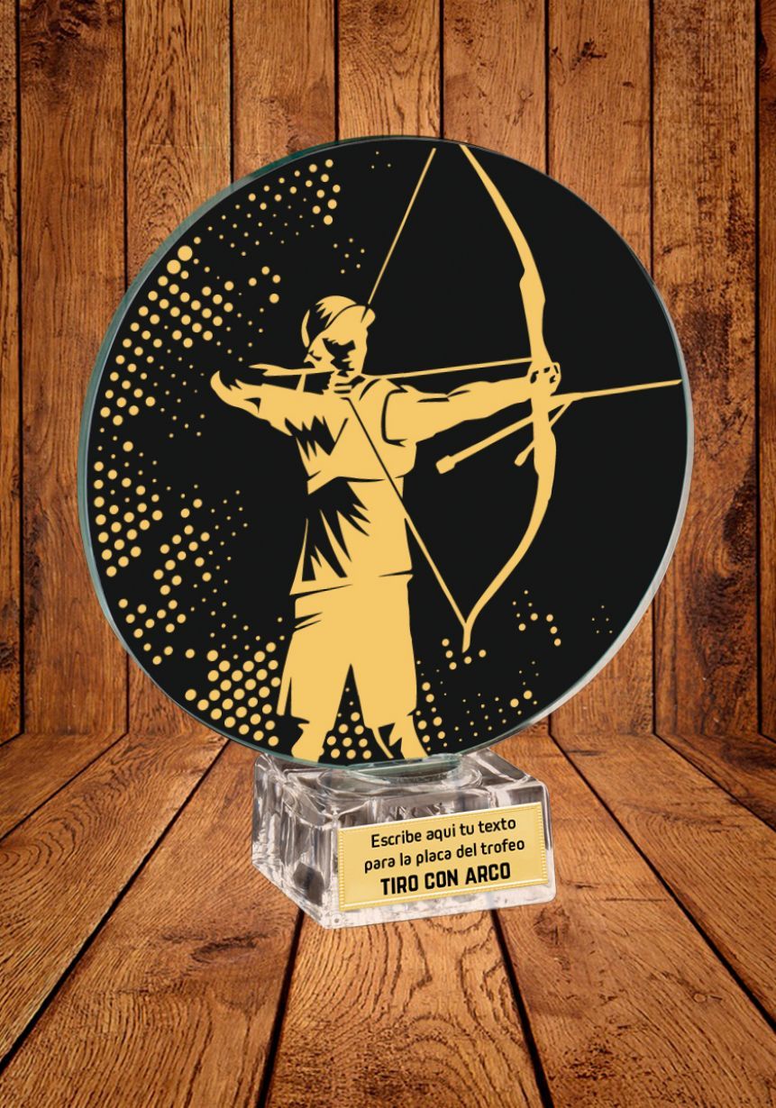 Trofeo de cristal para Tiro con Arco