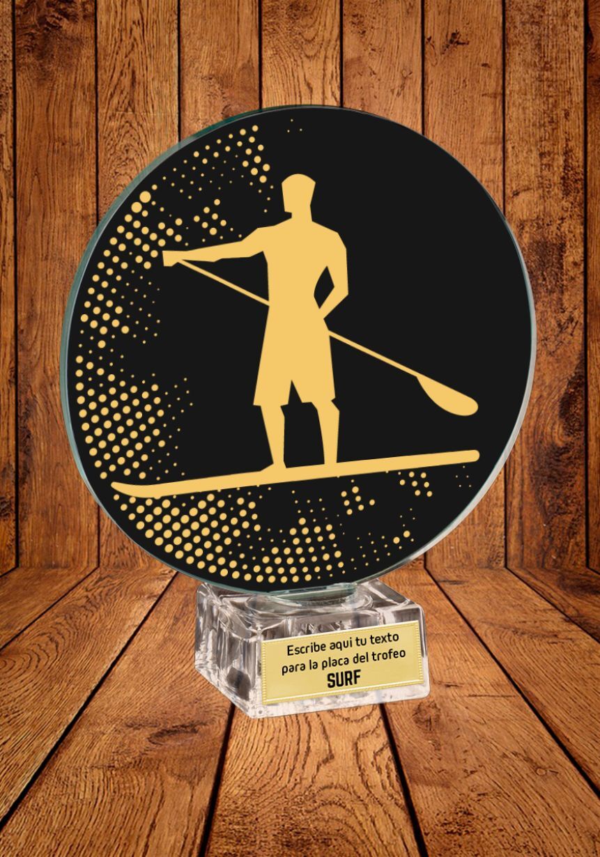 Trofeo de cristal para Paddle Surf
