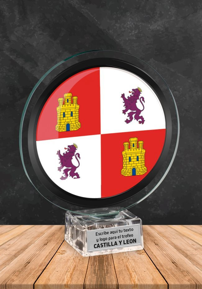 Trofeo de cristal con imagen de Castilla y León Trofeo de cristal con imagen de Castilla y León
