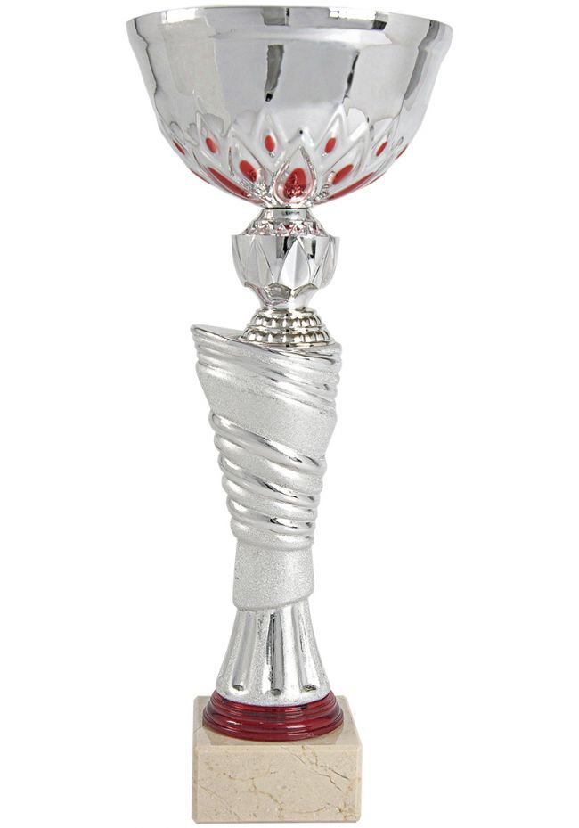 Trofeo copa con dibujo cinta rojo