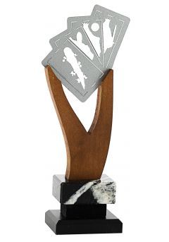 Trofeo de Baraja Española en Metal/Madera   Thumb
