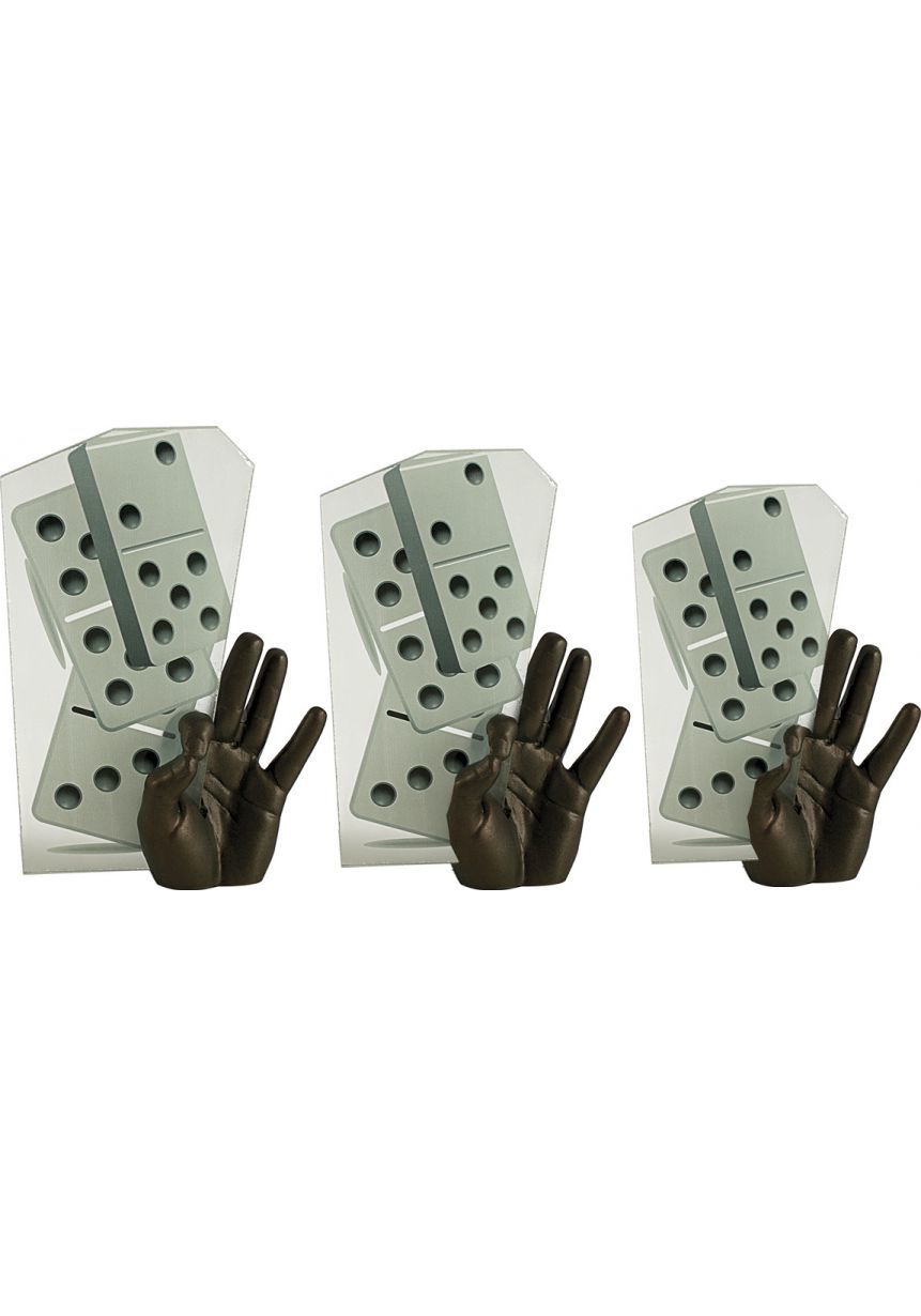 Trofeo Cristal Domino Sujeto Mano