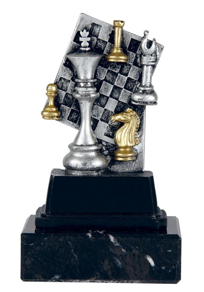 Troféu de xadrez Juvale - Prêmio de xadrez, pequeno troféu de resina para  torneios, competições, festas, 4 x 6 x 1,5 polegadas