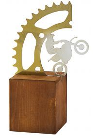 Trofeo Engranajes/Moto en Metal/Madera   